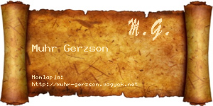 Muhr Gerzson névjegykártya